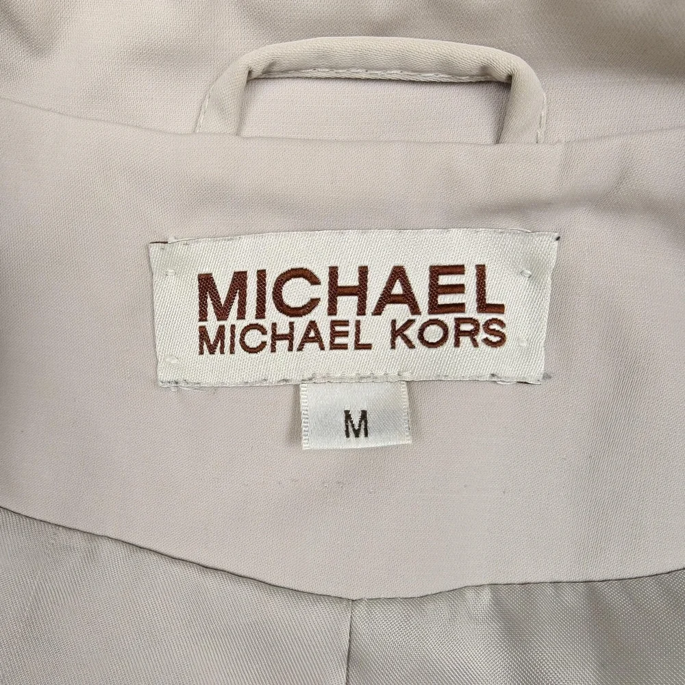 MICHAEL Michael Kors‎ Coat Womens Medium Beige Trench Belted Lined Twill Classic